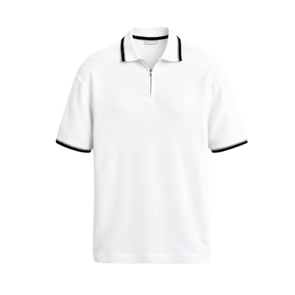 Knitted Quarter Zip Golf Polo